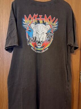 Blue Velvet Black Rock & Roll Graphic Short Sleeve Tee Dress